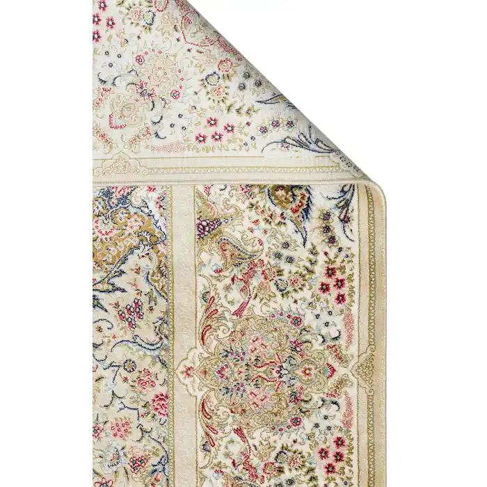 Isfahan 06 Cream Klasik Desenli Yüksek Kalite Sık Dokuma Makine Halısı