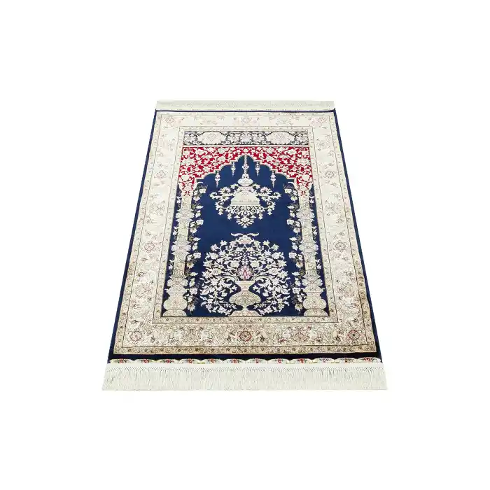 Isfahan Scd 01 Navy Klasik Desenli Yüksek Kalite Sık Dokuma Seccade