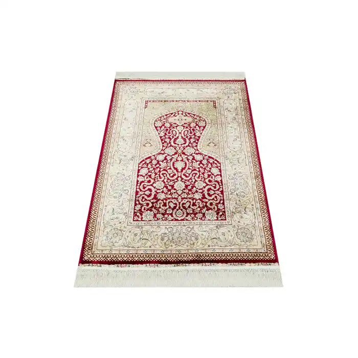 Isfahan Scd 02 Red Klasik Desenli Yüksek Kalite Sık Dokuma Seccade