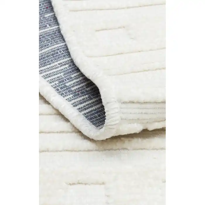 Jakarta JKR 02 Cream Yüksek Alçak Dokulu Hav Toz Vermez Modern Makine Halısı