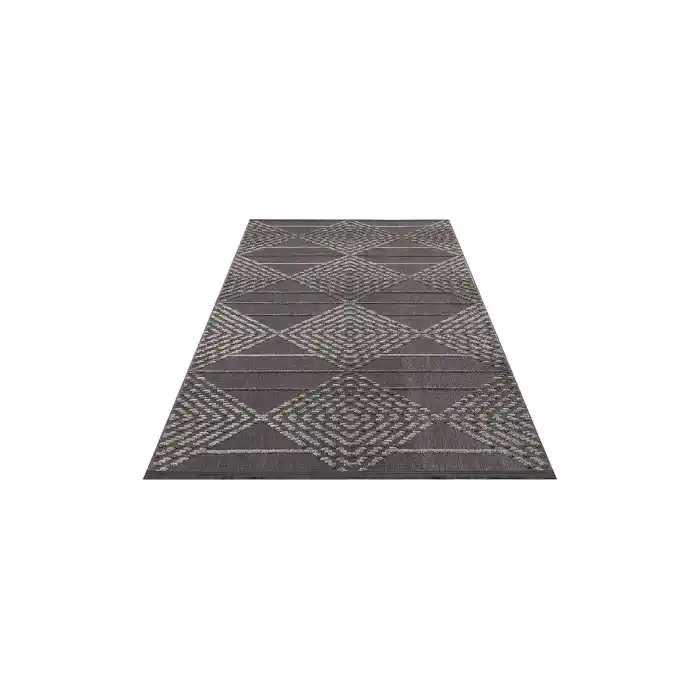 Jakarta JKR 03 Antrasit Yüksek Alçak Dokulu Hav Toz Vermez Modern Makine Halısı