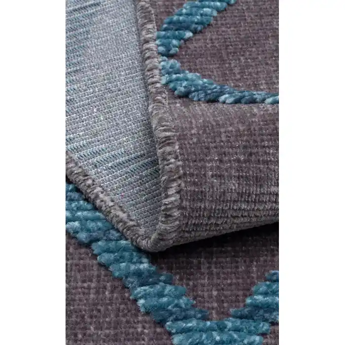 Jakarta JKR 04 Antrasit Blue Yüksek Alçak Dokulu Hav Toz Vermez Modern Makine Halısı