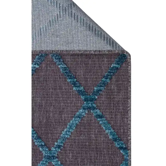 Jakarta JKR 04 Antrasit Blue Yüksek Alçak Dokulu Hav Toz Vermez Modern Makine Halısı