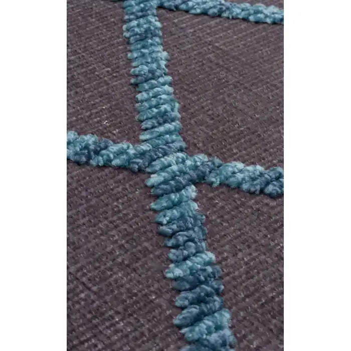 Jakarta JKR 04 Antrasit Blue Yüksek Alçak Dokulu Hav Toz Vermez Modern Makine Halısı