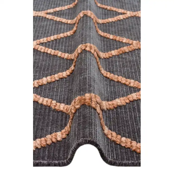 Jakarta JKR 04 Antrasit Terra Yüksek Alçak Dokulu Hav Toz Vermez Modern Makine Halısı