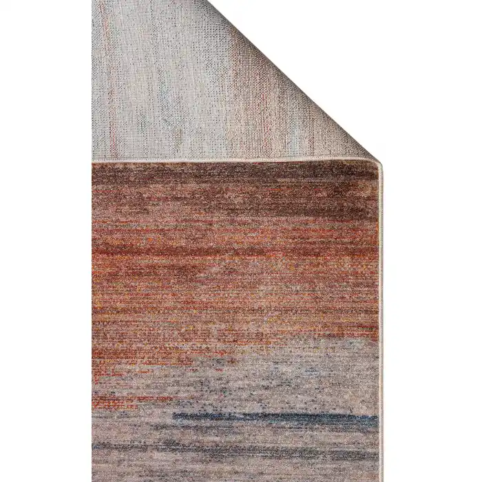 PIETRA HALI 0282 Sıcak Renk Tonlu Etnik Desenli Yumuşak Dokulu Makine Halısı