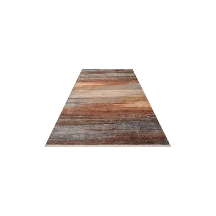 PIETRA HALI 0282 Sıcak Renk Tonlu Etnik Desenli Yumuşak Dokulu Makine Halısı