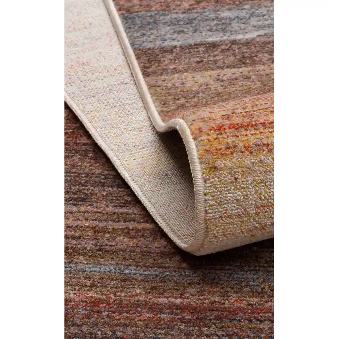 PIETRA HALI 0282 Sıcak Renk Tonlu Etnik Desenli Yumuşak Dokulu Makine Halısı