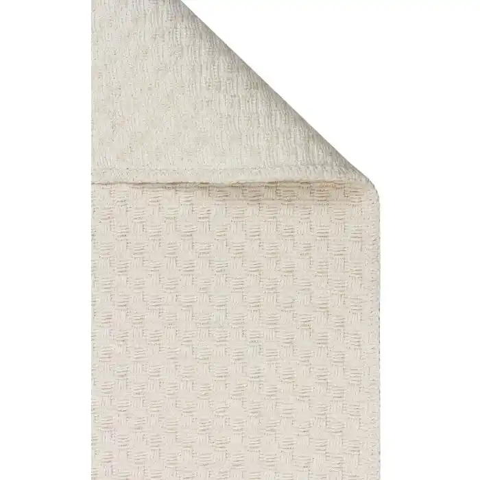 Riva Rv 01 Cream Makinede Yıkanabilir Kaymaz Tabanlı Pamuk Kilim