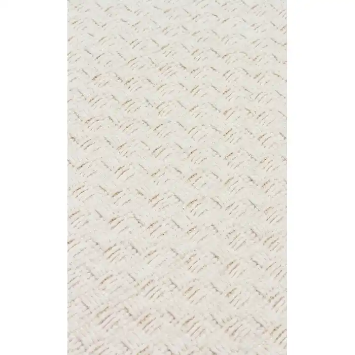 Riva Rv 01 Cream Makinede Yıkanabilir Kaymaz Tabanlı Pamuk Kilim