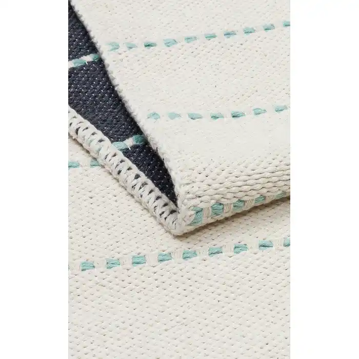 Riva Rv 03 Cream Aqua Makinede Yıkanabilir Kaymaz Tabanlı Pamuk Kilim
