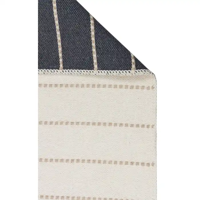 Riva Rv 03 Cream Beige Makinede Yıkanabilir Kaymaz Tabanlı Pamuk Kilim