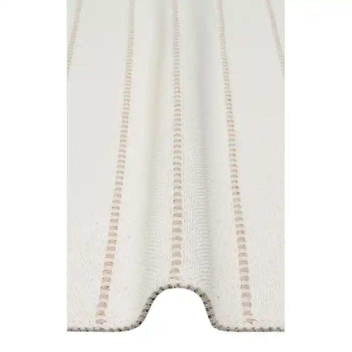 Riva Rv 03 Cream Beige Makinede Yıkanabilir Kaymaz Tabanlı Pamuk Kilim