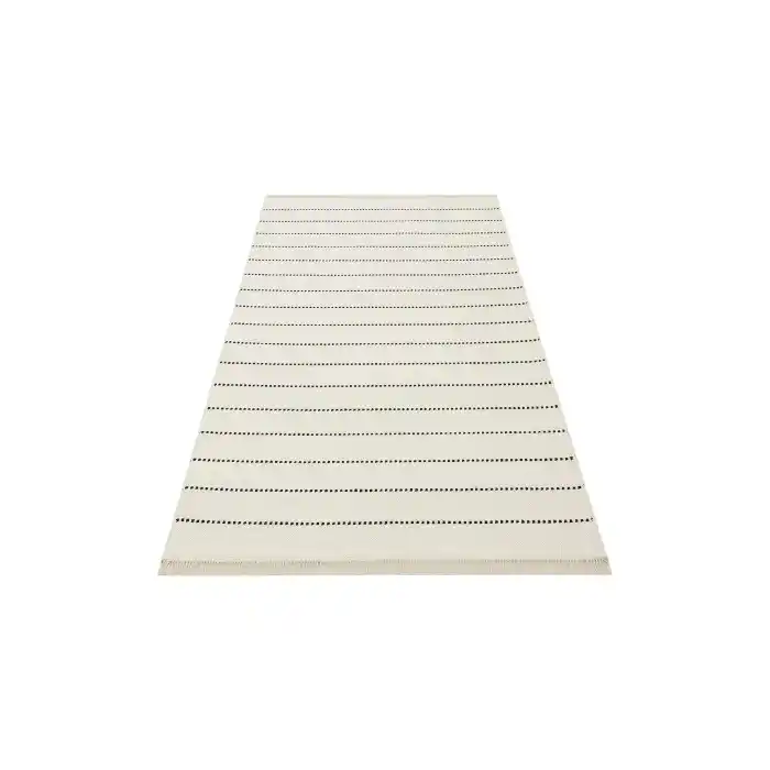 Riva Rv 03 Cream Black Makinede Yıkanabilir Kaymaz Tabanlı Pamuk Kilim