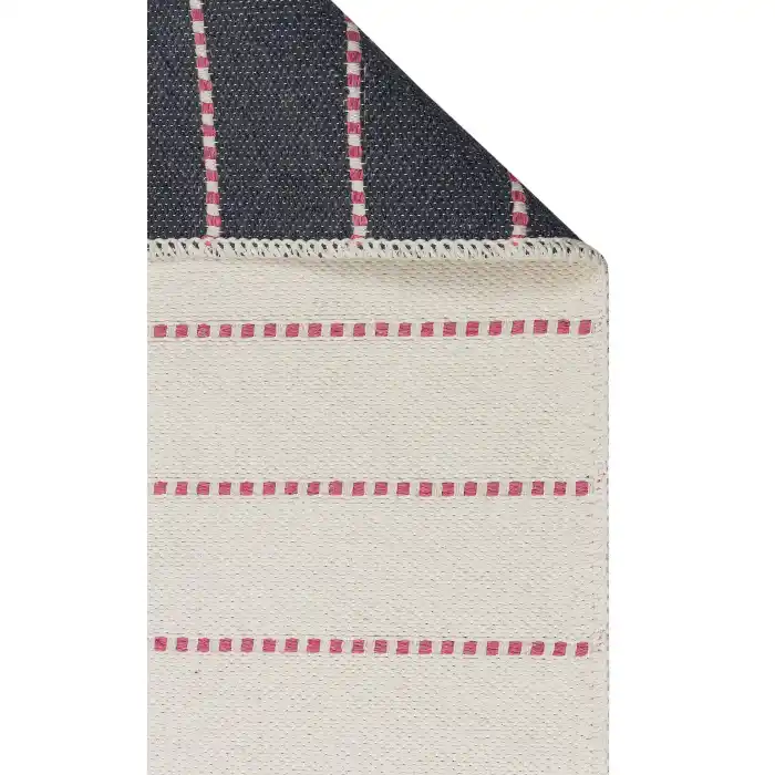 Riva Rv 03 Cream Pink Makinede Yıkanabilir Kaymaz Tabanlı Pamuk Kilim