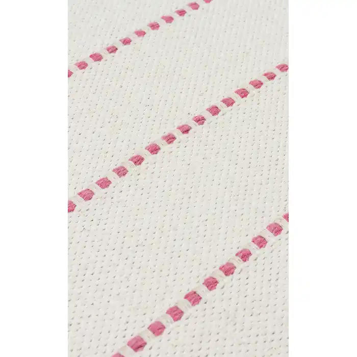 Riva Rv 03 Cream Pink Makinede Yıkanabilir Kaymaz Tabanlı Pamuk Kilim