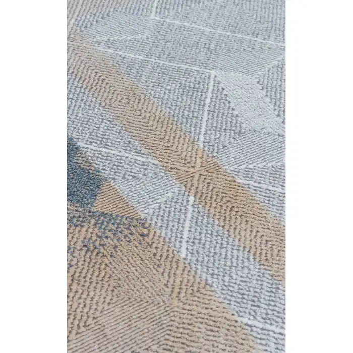 SATEEN HALI 0727 Yıkanabilir Kaymaz Tabanlı Hav Vermez Sık Dokuma Modern Halı