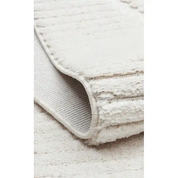 Terazzo 07 White Hav Toz Vermez Yumuşak Dokulu Etnik Örgü Desenlere Sahip Modern İskindinav Halı