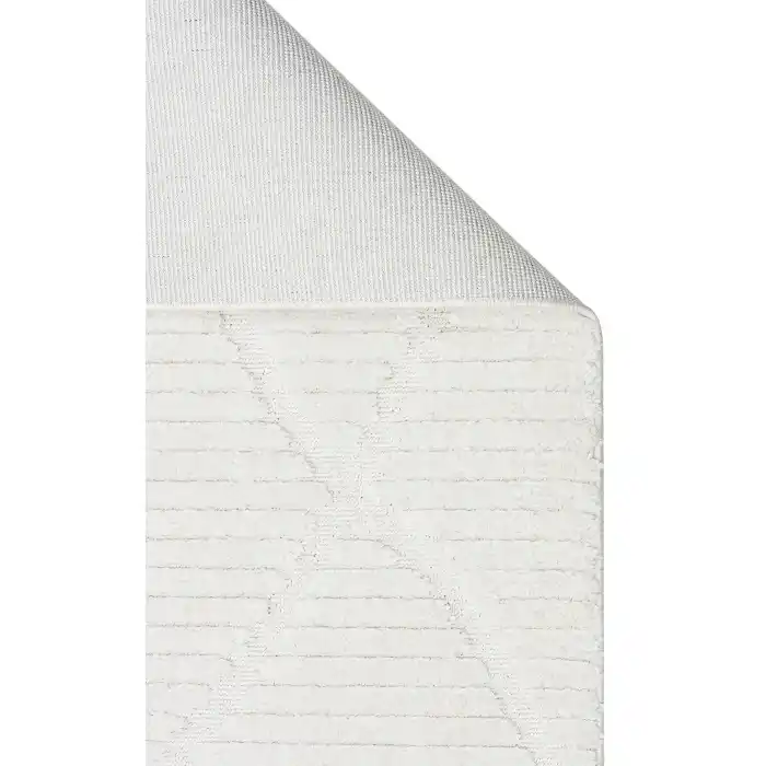 Terazzo 07 White Hav Toz Vermez Yumuşak Dokulu Etnik Örgü Desenlere Sahip Modern İskindinav Halı