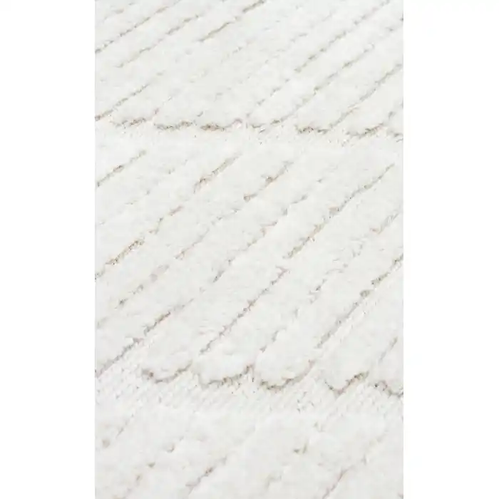 Terazzo 08 White Hav Toz Vermez Yumuşak Dokulu Etnik Örgü Desenlere Sahip Modern İskindinav Halı