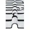Arya Neo Arn 01 White Black Yıkanabilir Kaymaz Tabanlı Modern Pamuk Kilim