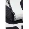 Arya Neo Arn 01 White Black Yıkanabilir Kaymaz Tabanlı Modern Pamuk Kilim