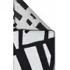 Arya Neo Arn 05 White Black Yıkanabilir Kaymaz Tabanlı Modern Pamuk Kilim