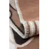 Arya Neo Arn 06 Brown White Yıkanabilir Kaymaz Tabanlı Modern Pamuk Kilim