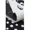 Arya Neo Arn 11 White Black Yıkanabilir Kaymaz Tabanlı Modern Pamuk Kilim