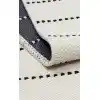 Riva Rv 03 Cream Black Makinede Yıkanabilir Kaymaz Tabanlı Pamuk Kilim