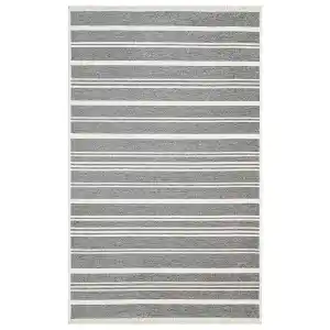 Eko Halı Mondo 02 Silver Çift Taraflı Kullanılabilen Makinede Yıkanabilir Yumuşak Dokulu Pamuk Kilim