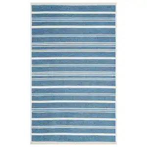 Eko Halı Mondo 02 Blue Çift Taraflı Kullanılabilen Makinede Yıkanabilir Yumuşak Dokulu Pamuk Kilim