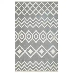 Eko Halı Mondo 01 Silver Çift Taraflı Kullanılabilen Makinede Yıkanabilir Yumuşak Dokulu Pamuk Kilim