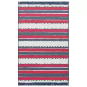 Arya Craft ARC 05 Red Navy Hav Toz Vermez Yıkanabilir Modern Desenli Dokuma Kilim