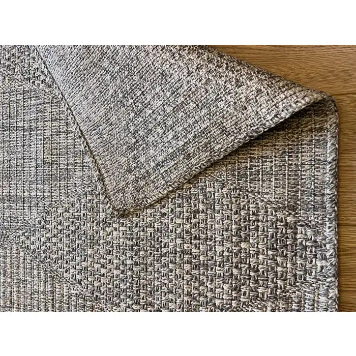 Dhoku DH004 Gri Rustik Modern Örme Kilim - indoor & outdoor