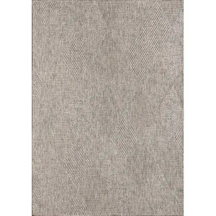 Dhoku DH004 Gri Rustik Modern Örme Kilim - indoor & outdoor