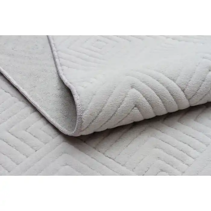 Rabbit 102 Gri Makinede Yıkanabilir Yumuşak Dokulu Dekoratif Kaymaz Tabanlı Makine Halısı