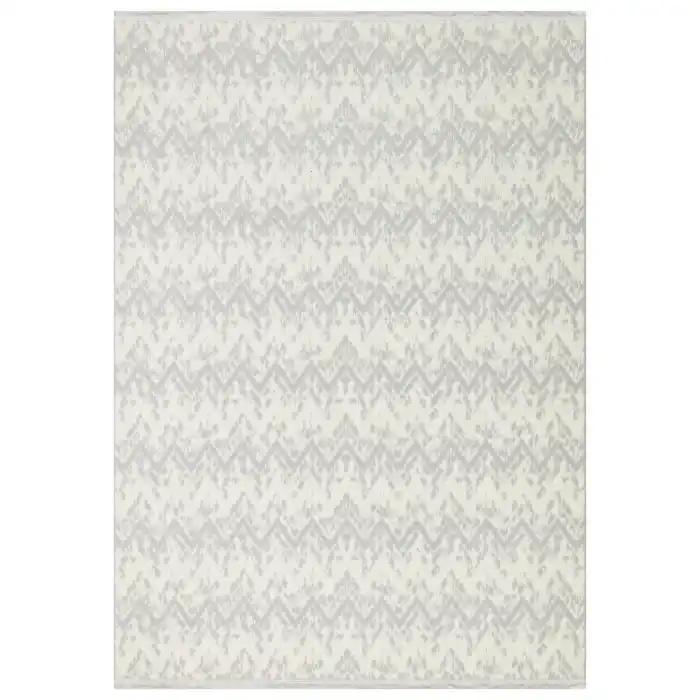 Rabbit 103 Gri Beyaz Makinede Yıkanabilir Yumuşak Dokulu Dekoratif Kaymaz Tabanlı Makine Halısı