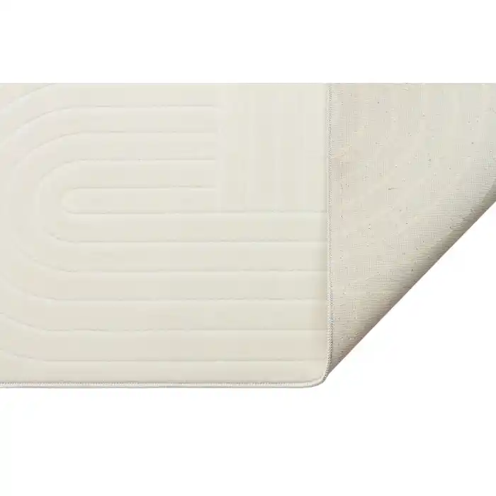 Rabbit 104 Beyaz Makinede Yıkanabilir Yumuşak Dokulu Dekoratif Kaymaz Tabanlı Makine Halısı