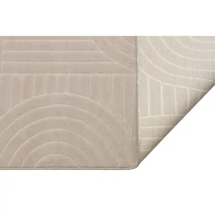 Rabbit 106 Bej Makinede Yıkanabilir Yumuşak Dokulu Dekoratif Kaymaz Tabanlı Makine Halısı