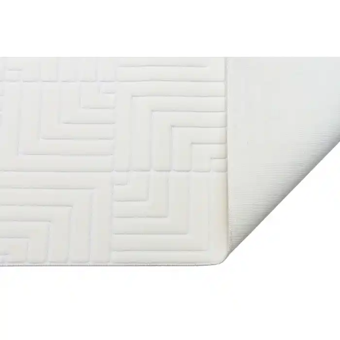 Rabbit 107 Beyaz Makinede Yıkanabilir Yumuşak Dokulu Dekoratif Kaymaz Tabanlı Makine Halısı