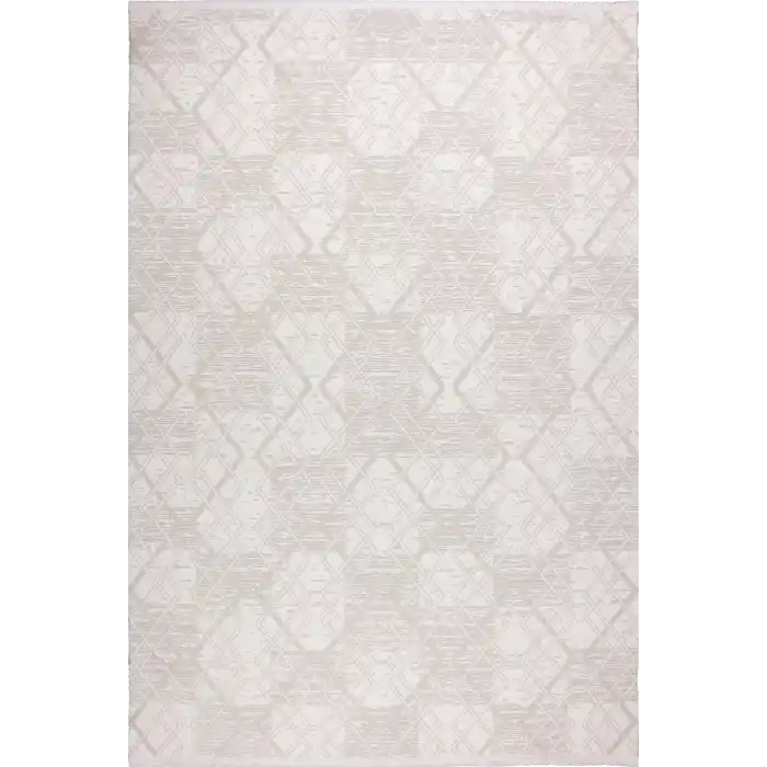 Balat 314A Beyaz Dekoratif Makine Halısı