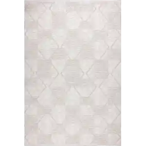 Balat 314A Beyaz Dekoratif Makine Halısı