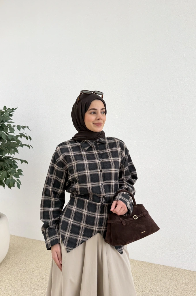 ( ASİMETRİK GÖMLEK ANTRASİT )