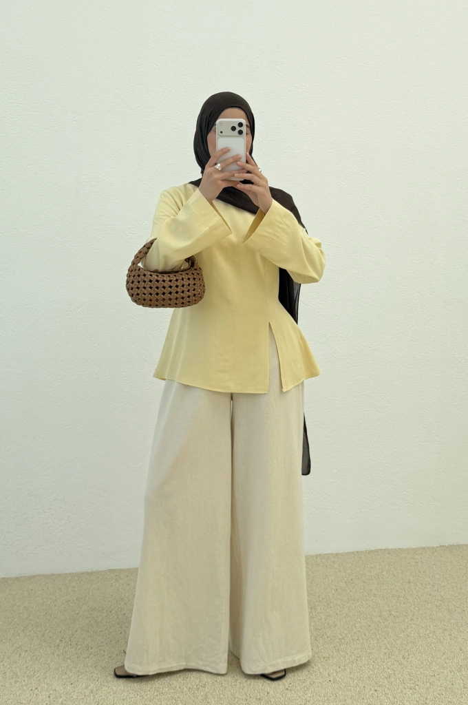 2019 YIRTMAÇLI BLUZ SARI