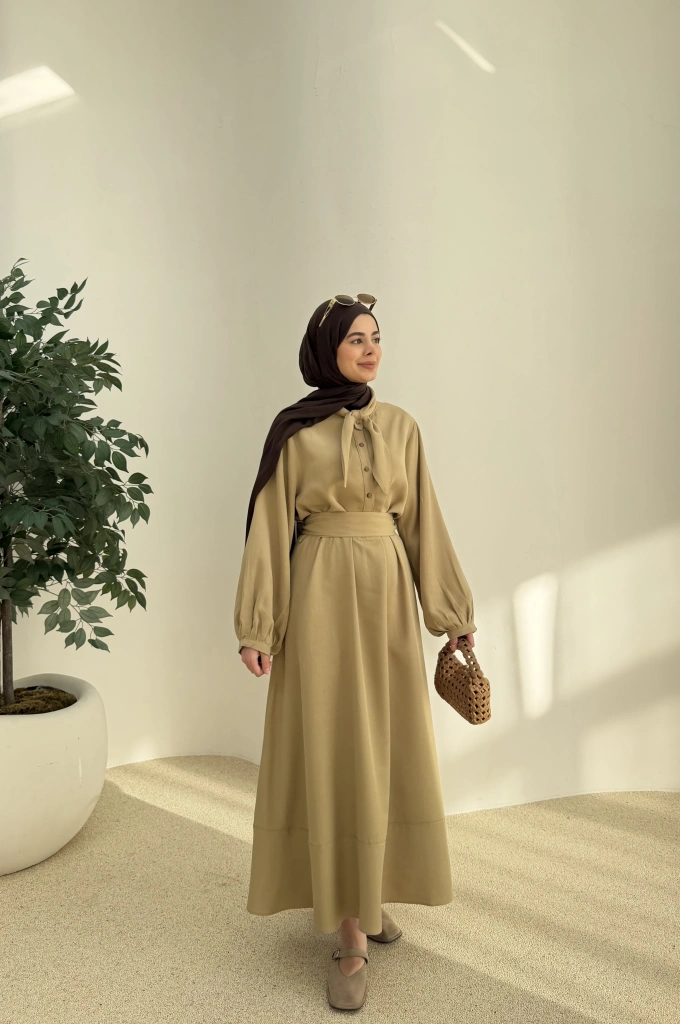 2348 FLR DETAY ELBİSE ÇAĞLA