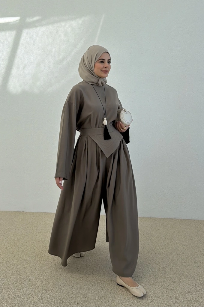 2415 KETEN ETEK PANTOLON yeşil
