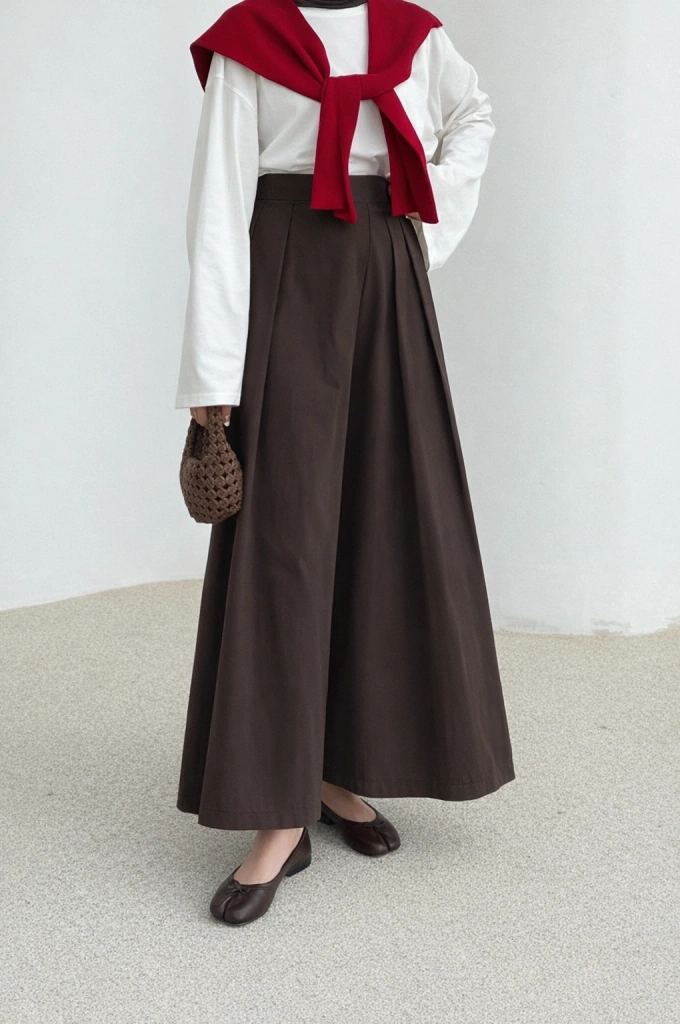 3846 pileli pantolon KAHVE