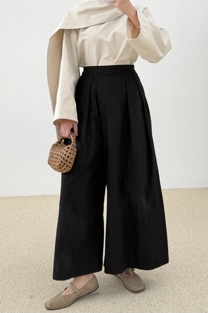 3846 pileli pantolon SİYAH