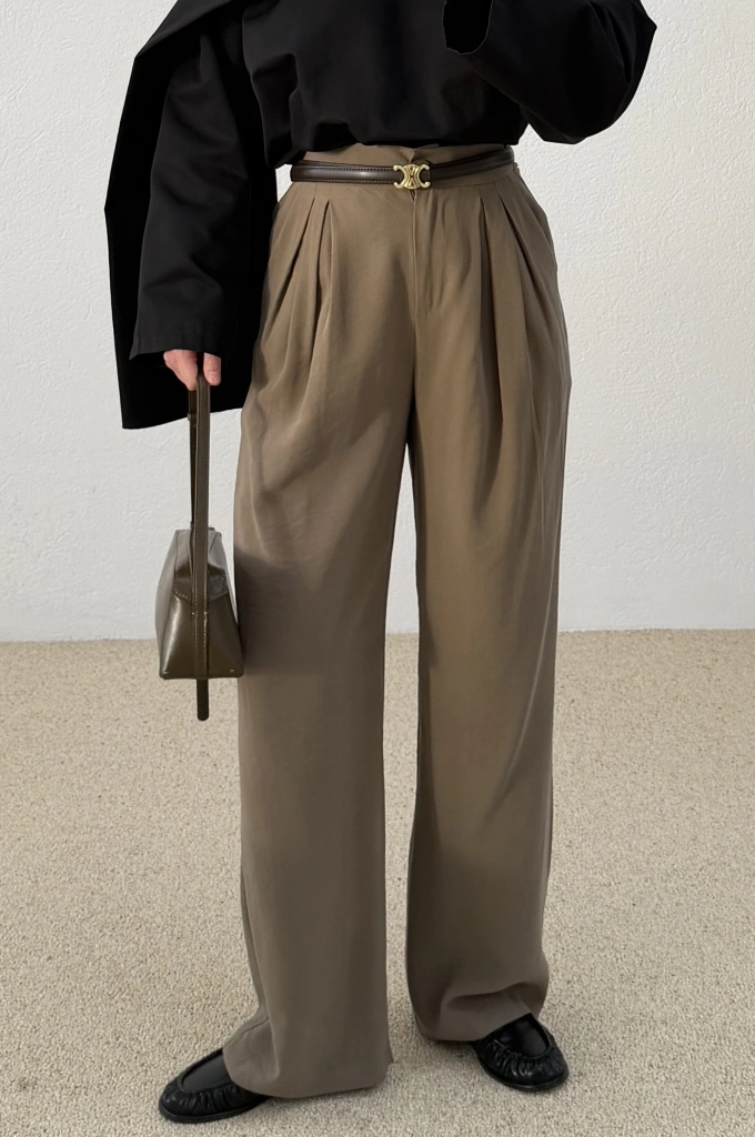 3853 PİLELİ DTY PANT HAKİ